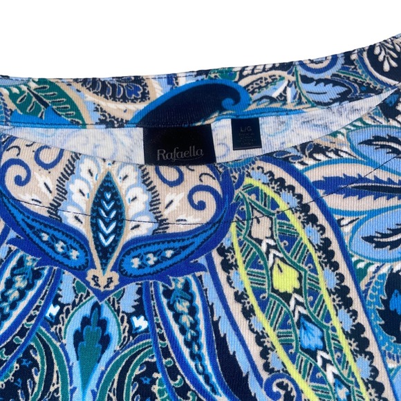Rafaella Women's Large 3/4 Sleeve Multicolor Shirt - Picture 3 of 6